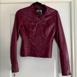 G by GUESS burgundy faux leather jacket